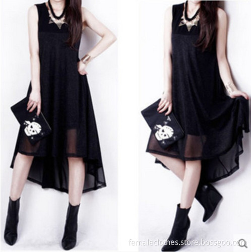 Irregular Slim thin sleeveless vest dress skirt /Irregular vestido de colete sem manga fina slim